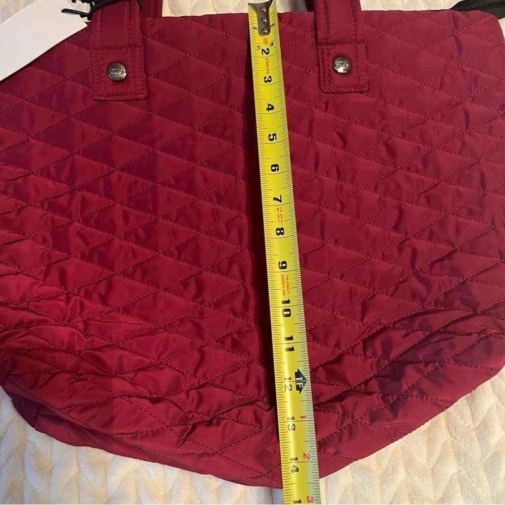 Girlfriend Gear XIIX   Quilted Red Burgundy Tote Shoulder Bag New Zipper